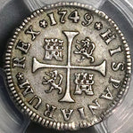 1749-M PCGS XF 45 Spain 1/2 Real Ferdinand VI Madrid Mint Silver Coin POP 1/0 (22112102C)