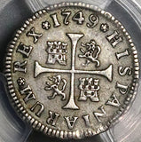 1749-M PCGS XF 45 Spain 1/2 Real Ferdinand VI Madrid Mint Silver Coin POP 1/0 (22112102C)
