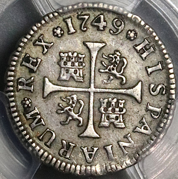 1749-M PCGS XF 45 Spain 1/2 Real Ferdinand VI Madrid Mint Silver Coin POP 1/0 (22112102C)