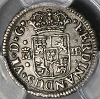 1749-M PCGS XF 45 Spain 1/2 Real Ferdinand VI Madrid Mint Silver Coin POP 1/0 (22112102C)