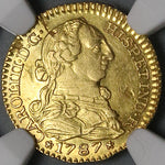 1787-M NGC AU 58 Spain 1 Escudo Charles III Madrid Mint Gold Coin (23011501D)