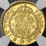 1787-M NGC AU 58 Spain 1 Escudo Charles III Madrid Mint Gold Coin (23011501D)