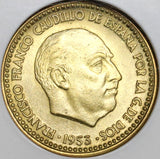 1953(60) NGC MS 66 Spain 1 Peseta Mint State Coin POP 5/0 (20021502C)