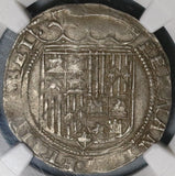 1474 NGC AU 53 Spain Ferdinand Isabella 1 Real Columbus Seville Mint Silver Silver Coin (20012403C)