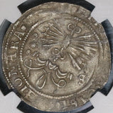 1474 NGC AU 53 Spain Ferdinand Isabella 1 Real Columbus Seville Mint Hammered Silver Coin (20012403C)