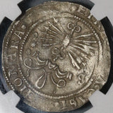 1474 NGC AU 53 Spain Ferdinand Isabella 1 Real Columbus Seville Mint Hammered Silver Coin (20012403C)