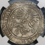 1474 NGC AU 53 Spain Ferdinand Isabella 1 Real Columbus Seville Mint Hammered Silver Coin (20012403C)