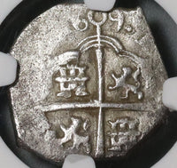 1609-B NGC AU 53 Spain 1 Real Seville Philip III Cob Silver Coin POP 1/0 (20051503C)
