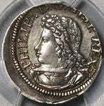 1705 PCGS XF Spain 1 Real Croat Philip V Barcelona Silver Coin (22032202C)
