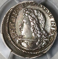 1705 PCGS XF Spain 1 Real Croat Philip V Barcelona Silver Coin (22032202C)