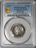 1705 PCGS XF Spain 1 Real Croat Philip V Barcelona Silver Coin (22032202C)