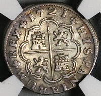 1721-M NGC Spain 1 Real VF Philip V Madrid Mint VF Silver Coin (23022402C)