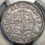 1726 PCGS AU 55 Spain 1 Real Philip V Segovia Mint Silver Coin (20060304C)