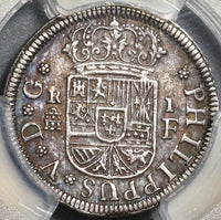 1726 PCGS AU 55 Spain 1 Real Philip V Segovia Mint Silver Coin (20060304C)
