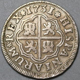 1731-S Spain 1 Real VF Philip V Seville Mint Silver Coin (21021201R)