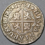 1731-S Spain 1 Real VF Philip V Seville Mint Silver Coin (21021201R)
