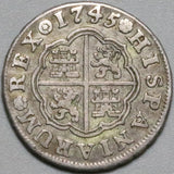 1745-M Spain 1 Real XF Philip V Madrid Mint Pirate Colonial Silver Coin (23122609R)