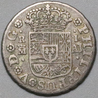 1745-M Spain 1 Real XF Philip V Madrid Mint Pirate Colonial Silver Coin (23122609R)