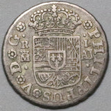 1745-M Spain 1 Real XF Philip V Madrid Mint Pirate Colonial Silver Coin (23122609R)