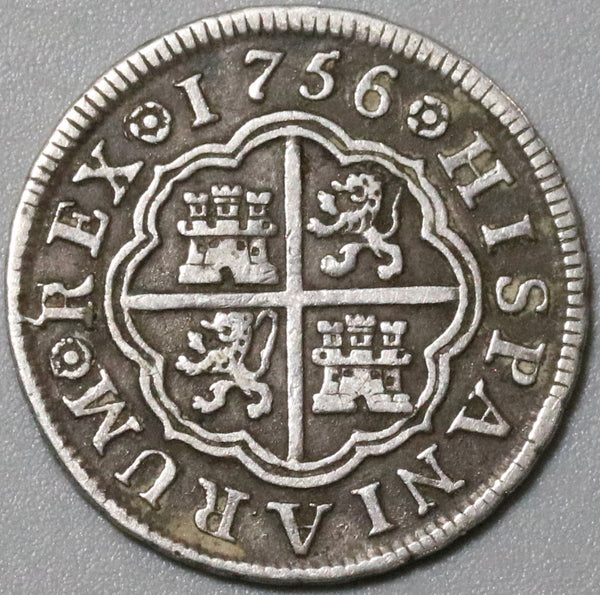 1756-M Spain 1 Real XF Ferdinand VI Madrid Mint Silver Coin (20061701R)