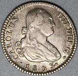 1803 Spain 1 Real 1 Real Charles IIII XF Madrid Silver Coin (21062501R)