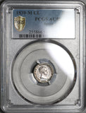 1839-M PCGS AU 58 Spain 1 Real Isabel 2 Madrid Silver Coin POP 1/0 Die Clash Error (20011102C)