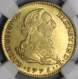 1775-M NGC AU 55 Spain Gold 2 Escudos Charles III Madrid Mint Coin (22042301C)