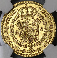 1775-M NGC AU 55 Spain Gold 2 Escudos Charles III Madrid Mint Coin (22042301C)