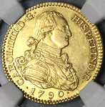 1790 NGC AU 55 Spain 2 Escudos Charles IV Madrid Gold Coin (22103101D)