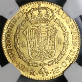 1790 NGC AU 55 Spain 2 Escudos Charles IV Madrid Gold Coin (22103101D)