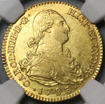 1793 NGC AU 58 Spain 2 Escudos Charles IV Madrid Gold Coin (22120501D)