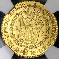1793 NGC AU 58 Spain 2 Escudos Charles IV Madrid Gold Coin (22120501D)