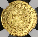 1793 NGC AU 58 Spain 2 Escudos Charles IV Madrid Gold Coin (22120501D)