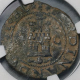 1474 NGC Fine Det Spain 2 Maravedis Cuenca Columbus Voyage Ferdinand & Isabella Coin (20090301C)