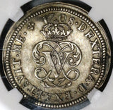 1708 NGC AU 58 Spain 2 Reales Philip V Silver Segovia Coin POP 1/1 (20021602C)