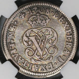 1708 NGC XF 40 Spain 2 Reales Philip V Silver Segovia Coin POP 2/0 (21080401C)