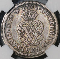 1708 NGC XF 40 Spain 2 Reales Philip V Silver Segovia Coin POP 2/0 (21080401C)