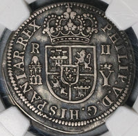 1708 NGC XF 40 Spain 2 Reales Philip V Silver Segovia Coin POP 2/0 (21060301D)