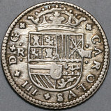 1710 Spain 2 Reales Carlos III Silver Barcelona Austria Pretender VF Coin (20121702R)