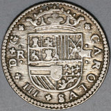 1710 Spain 2 Reales Carlos III Silver Barcelona Austria Pretender VF Coin (20121702R)