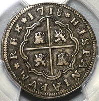 1718-S PCGS XF 40 Spain 2 Reales Philip V Silver Seville Mint Coin (20060305C)