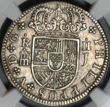 1719-J NGC AU 55 Spain 2 Reales Philip V Silver Segovia Coin POP 1/0 (21051301C)