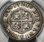 1721-S PCGS XF Det Spain 2 Reales Philip V Silver Seville Mint Superb Coin (20102005C)