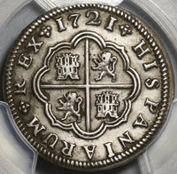1721-S PCGS XF Det Spain 2 Reales Philip V Silver Seville Mint Superb Coin (20102005C)