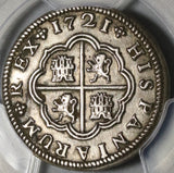 1721-S PCGS XF Det Spain 2 Reales Philip V Silver Seville Mint Superb Coin (20102005C)