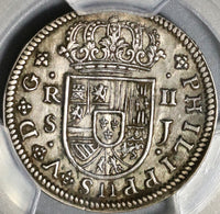 1721-S PCGS XF Det Spain 2 Reales Philip V Silver Seville Mint Superb Coin (20102005C)