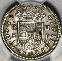 1721-S PCGS XF Det Spain 2 Reales Philip V Silver Seville Mint Superb Coin (20102005C)