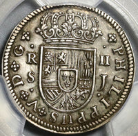 1721-S PCGS XF Det Spain 2 Reales Philip V Silver Seville Mint Superb Coin (20102005C)