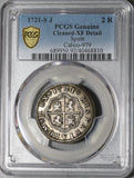 1721-S PCGS XF Det Spain 2 Reales Philip V Silver Seville Mint Superb Coin (20102005C)