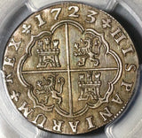 1723-M PCGS AU Det Spain 2 Reales Philip V Silver Madrid Mint Coin (20053104C)